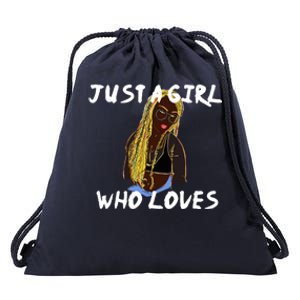 Just A Who Loves African American Anime Gift Drawstring Bag