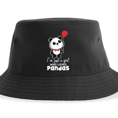 Just A Who Loves Pandas Panda Meaningful Gift Funny Gift Sustainable Bucket Hat