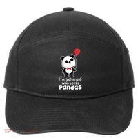 Just A Who Loves Pandas Panda Meaningful Gift Funny Gift 7-Panel Snapback Hat