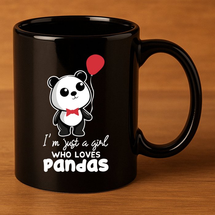 Just A Who Loves Pandas Panda Meaningful Gift Funny Gift 11oz C Handle Ceramic Mug