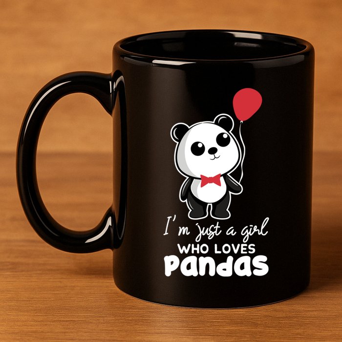 Just A Who Loves Pandas Panda Meaningful Gift Funny Gift 11oz C Handle Ceramic Mug