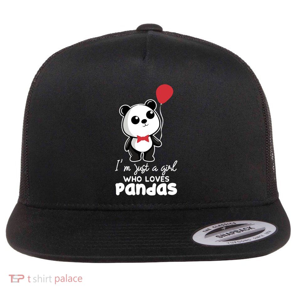 Just A Who Loves Pandas Panda Meaningful Gift Funny Gift Flatbill Hat