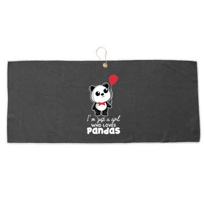 Just A Who Loves Pandas Panda Meaningful Gift Funny Gift Large Microfiber Waffle Golf Towel