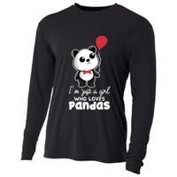 Just A Who Loves Pandas Panda Meaningful Gift Funny Gift Cooling Performance Long Sleeve Crew