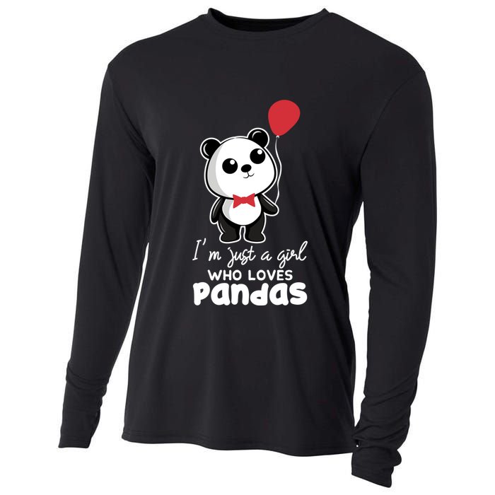 Just A Who Loves Pandas Panda Meaningful Gift Funny Gift Cooling Performance Long Sleeve Crew