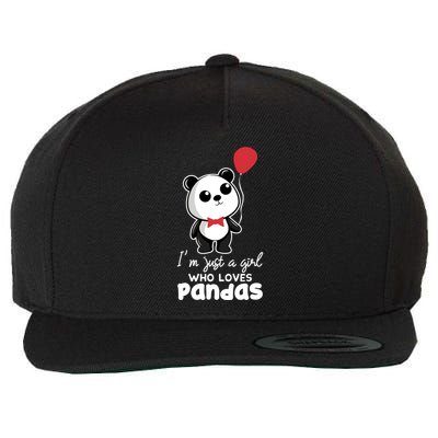 Just A Who Loves Pandas Panda Meaningful Gift Funny Gift Wool Snapback Cap