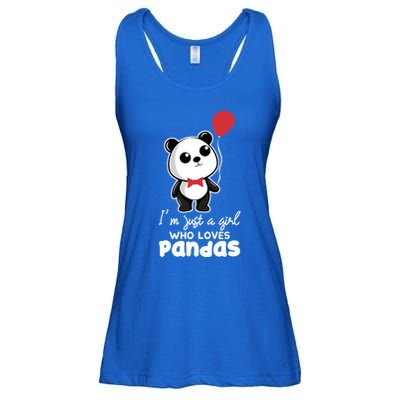 Just A Who Loves Pandas Panda Meaningful Gift Funny Gift Ladies Essential Flowy Tank