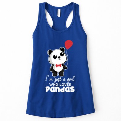 Just A Who Loves Pandas Panda Meaningful Gift Funny Gift Womens Tank Top