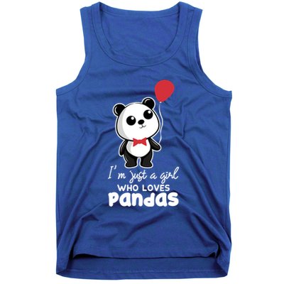 Just A Who Loves Pandas Panda Meaningful Gift Funny Gift Tank Top