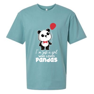 Just A Who Loves Pandas Panda Meaningful Gift Funny Gift Sueded Cloud Jersey T-Shirt