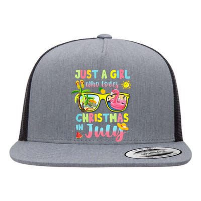 Just A Who Loves Christmas In July Summer Flat Bill Trucker Hat