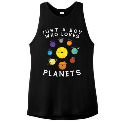 Just A Who Loves Planets Star Space Galaxy Science Lover Ladies PosiCharge Tri-Blend Wicking Tank