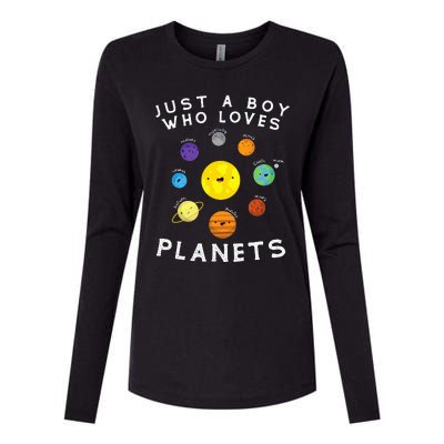 Just A Who Loves Planets Star Space Galaxy Science Lover Womens Cotton Relaxed Long Sleeve T-Shirt