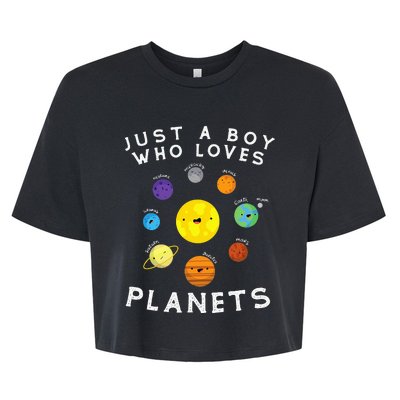 Just A Who Loves Planets Star Space Galaxy Science Lover Bella+Canvas Jersey Crop Tee