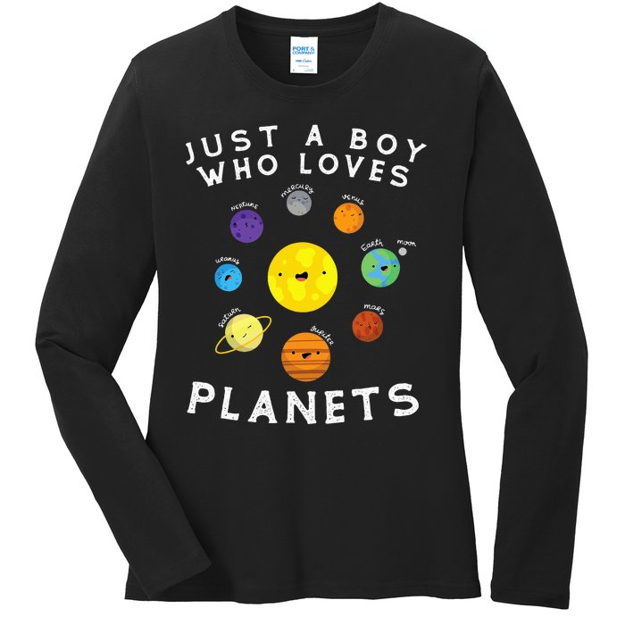 Just A Who Loves Planets Star Space Galaxy Science Lover Ladies Long Sleeve Shirt