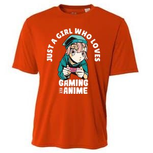 Just A Who Loves Anime And Gaming Gamer Anime Merch Gift Cooling Performance Crew T-Shirt