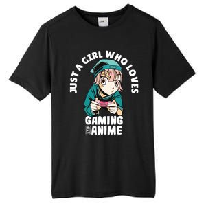 Just A Who Loves Anime And Gaming Gamer Anime Merch Gift Tall Fusion ChromaSoft Performance T-Shirt