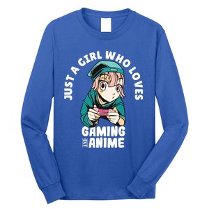 Just A Who Loves Anime And Gaming Gamer Anime Merch Gift Long Sleeve Shirt