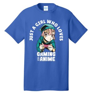 Just A Who Loves Anime And Gaming Gamer Anime Merch Gift Tall T-Shirt