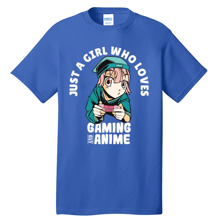 Just A Who Loves Anime And Gaming Gamer Anime Merch Gift Tall T-Shirt