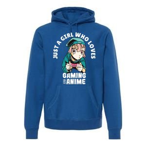 Just A Who Loves Anime And Gaming Gamer Anime Merch Gift Premium Hoodie