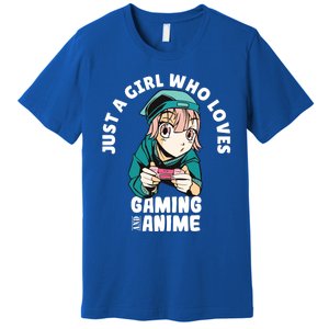 Just A Who Loves Anime And Gaming Gamer Anime Merch Gift Premium T-Shirt