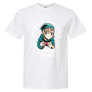 Just A Who Loves Anime And Gaming Gamer Anime Merch Gift Garment-Dyed Heavyweight T-Shirt