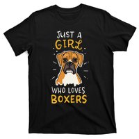 Just A Who Loves Boxers Dog School Gift T-Shirt