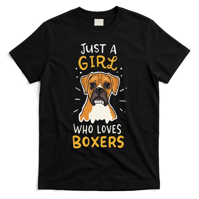 Just A Who Loves Boxers Dog School Gift T-Shirt