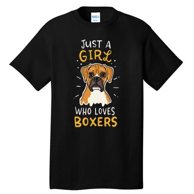 Just A Who Loves Boxers Dog School Gift Tall T-Shirt