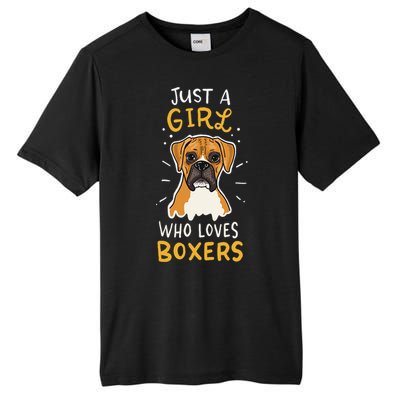 Just A Who Loves Boxers Dog School Gift Tall Fusion ChromaSoft Performance T-Shirt