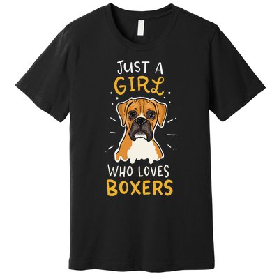 Just A Who Loves Boxers Dog School Gift Premium T-Shirt