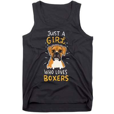 Just A Who Loves Boxers Dog School Gift Tank Top