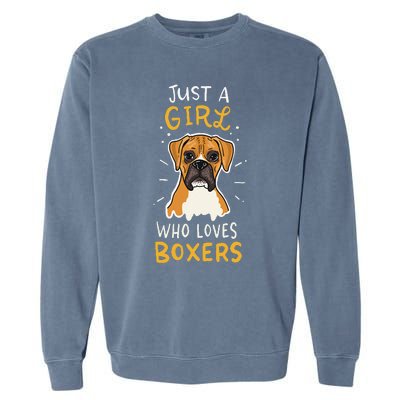 Just A Who Loves Boxers Dog School Gift Garment-Dyed Sweatshirt