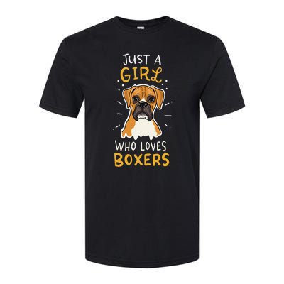 Just A Who Loves Boxers Dog School Gift Softstyle CVC T-Shirt