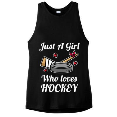 Just A Who Loves Hockey Ice Hockey Jersey Meaningful Gift Ladies PosiCharge Tri-Blend Wicking Tank