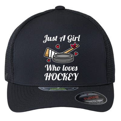 Just A Who Loves Hockey Ice Hockey Jersey Meaningful Gift Flexfit Unipanel Trucker Cap