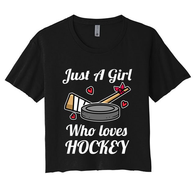 Just A Who Loves Hockey Ice Hockey Jersey Meaningful Gift Crop Top
