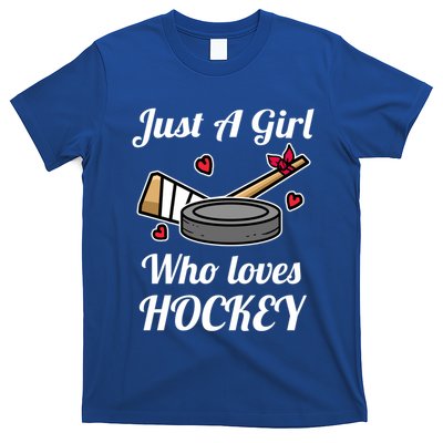 Just A Who Loves Hockey Ice Hockey Jersey Meaningful Gift T-Shirt