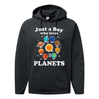 Just A Who Loves Planets Solar System Space Science Performance Fleece Hoodie