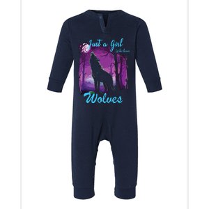 Just A Who Loves Wolves Wolf Infant Fleece One Piece