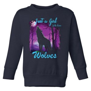 Just A Who Loves Wolves Wolf Toddler Sweatshirt