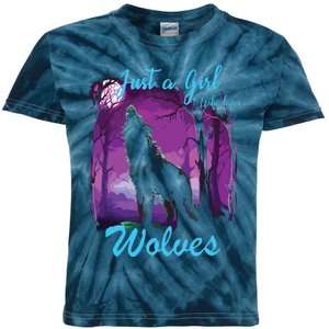 Just A Who Loves Wolves Wolf Kids Tie-Dye T-Shirt