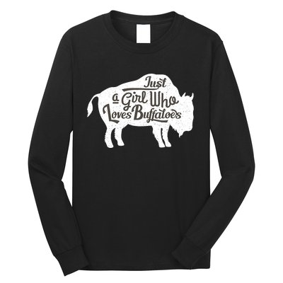 Just A  Who Loves Buffaloes Buffalo Bison Lover  Long Sleeve Shirt