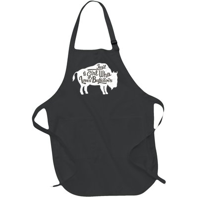 Just A  Who Loves Buffaloes Buffalo Bison Lover  Full-Length Apron With Pockets