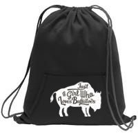 Just A  Who Loves Buffaloes Buffalo Bison Lover  Sweatshirt Cinch Pack Bag