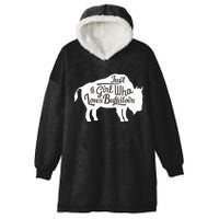 Just A  Who Loves Buffaloes Buffalo Bison Lover  Hooded Wearable Blanket