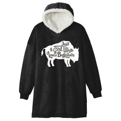 Just A  Who Loves Buffaloes Buffalo Bison Lover  Hooded Wearable Blanket