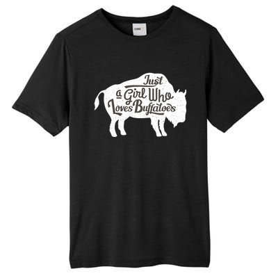 Just A  Who Loves Buffaloes Buffalo Bison Lover  Tall Fusion ChromaSoft Performance T-Shirt