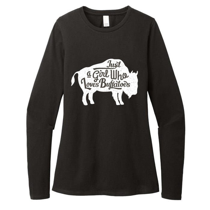 Just A  Who Loves Buffaloes Buffalo Bison Lover  Womens CVC Long Sleeve Shirt